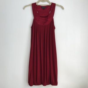 Racer back style dress in crimson